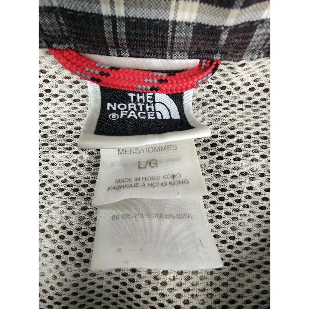 The North Face Shirt Men's L Brown Zip Chest Pocket Short Sleeve‎ Button Up